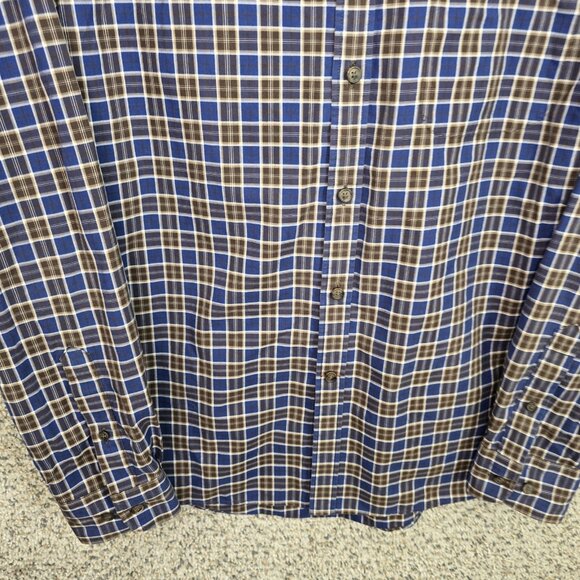Jos A Bank Shirt Mens Medium Blue Plaid Button Up 1905 Modern Fit Casual Cotton - Picture 5 of 7